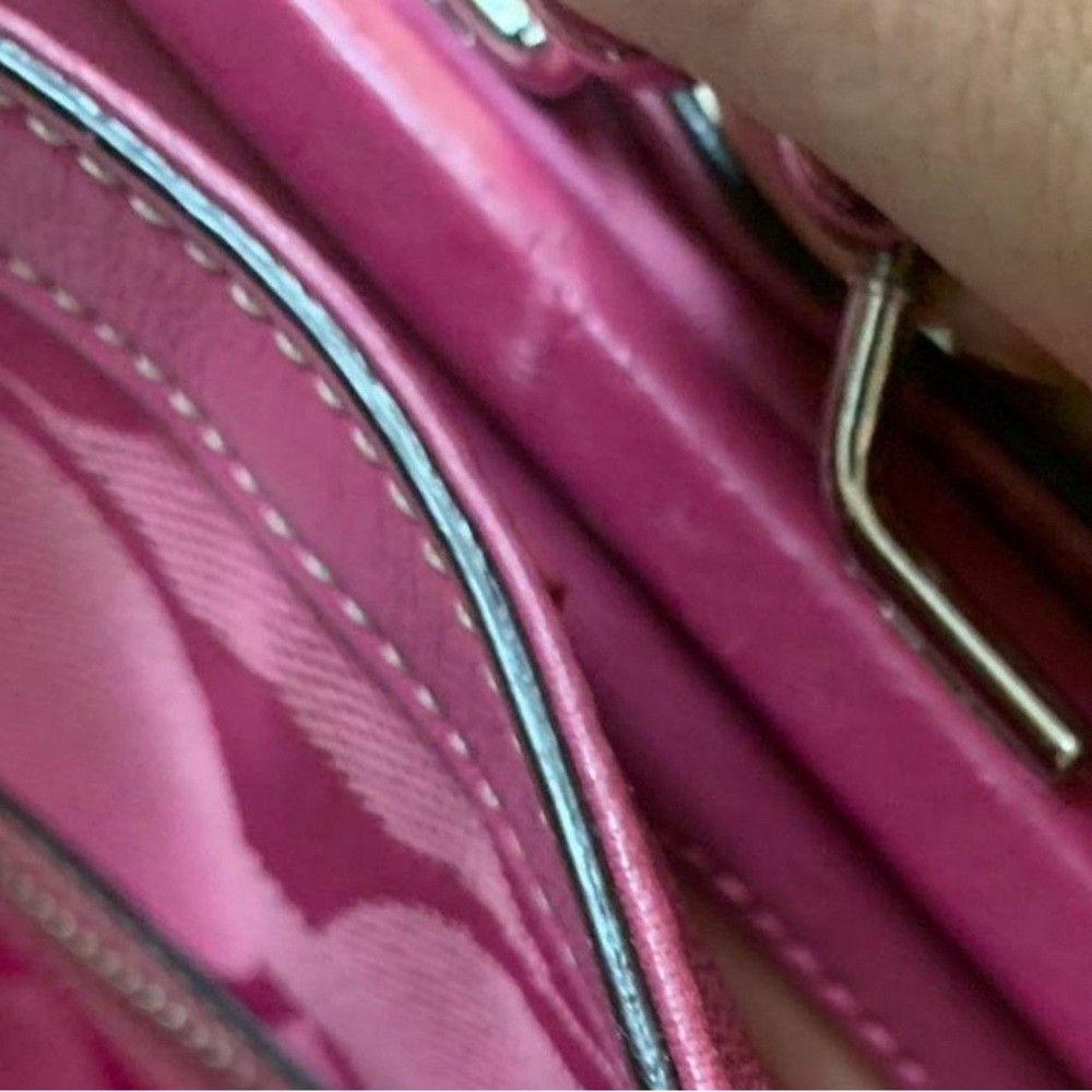 2010 Coach Carryall Signature Laura Kiss F14940 pink Canvas Tote Handbag Purse - Picture 5 of 11